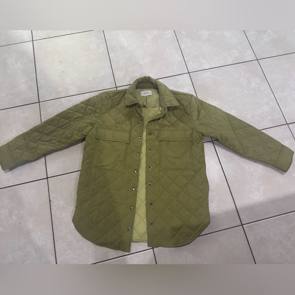 AYR Olive Quilted Teddy Jacket